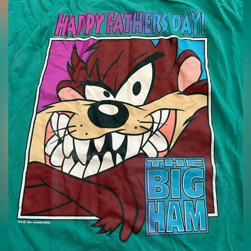 Vintage Rare Taz Looney Tunes Happy Father’s Day The Big Ham Tshirt - Picture 4 of 5